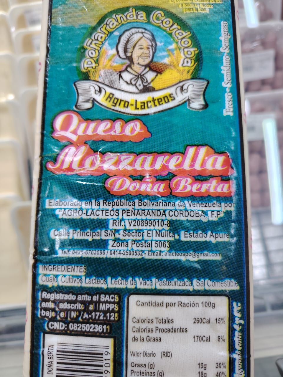 QUESO MOZZARELLA DONA BERTA KG