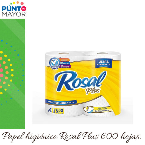 Papel higiénico Rosal Plus 600 hojas